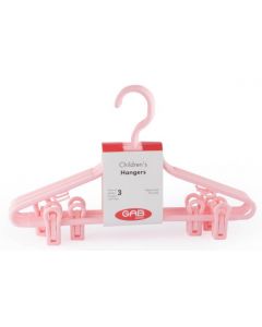 1203008 Children Hanger With Clip 3 Pcs. Pink