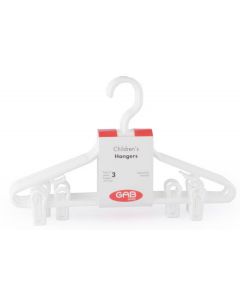 1203060  Children Hanger With Clip 3 Pcs. White