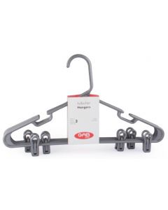 1213012 Adult Hanger With Clip 3 Pcs. Silver