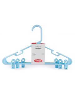 1213040 Adult Hanger With Clip 3 Pcs. Blue