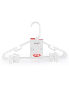 1213060 Adult Hanger With Clip 3 Pcs. White