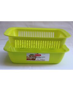 323103 Colander With Bowl Rect. 36 X 27 Lime Green