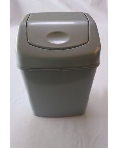 4031012 Wastebasket Flip Top 6 Ltr. Silver