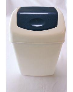 4031064 Wastebasket Flip Top 6 Ltr. White Blue Diam