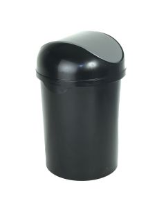 4064020 Wastebasket Flip Top Round 10 Ltr. Black