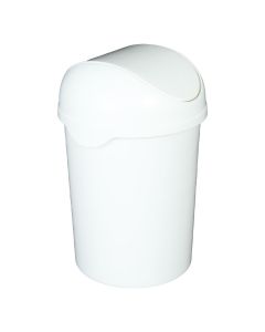 4064060 Wastebasket Flip Top Round 10 Ltr. White